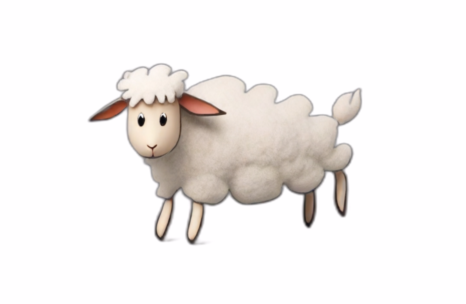 AI generated sheep variation with a light face