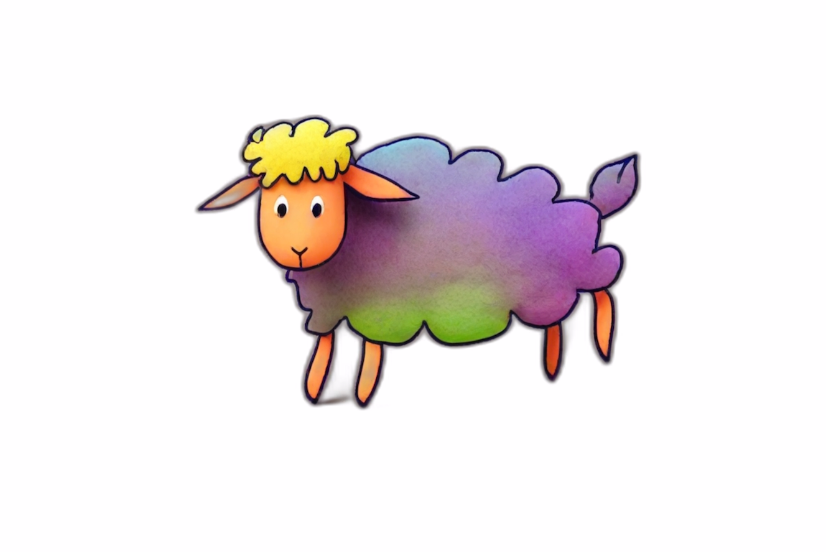AI generated colorful sheep variation