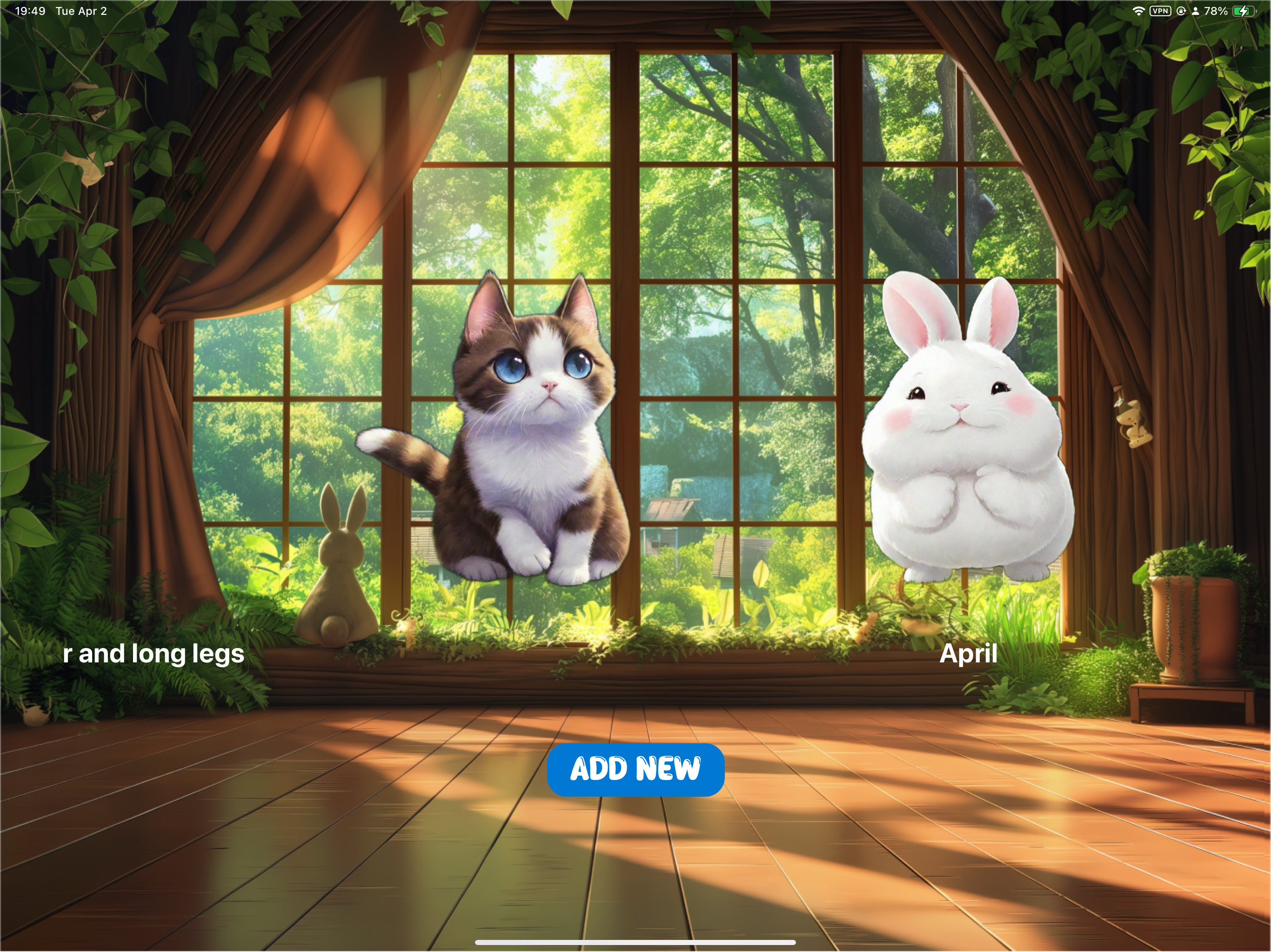 Imaginova character display page showing generated characters