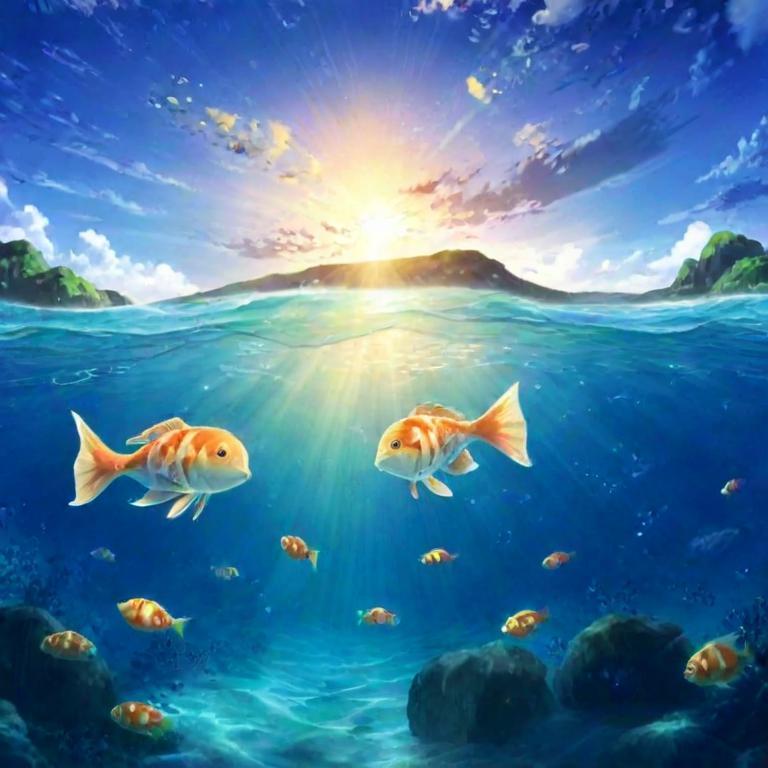 AI furnished underwater image based on the fish sketch